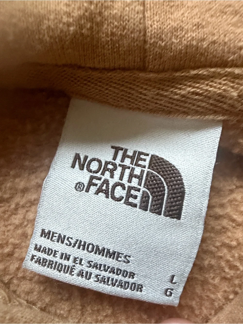 The North Face Men's Tan Pullover Hoodie Heritage Patch Size L